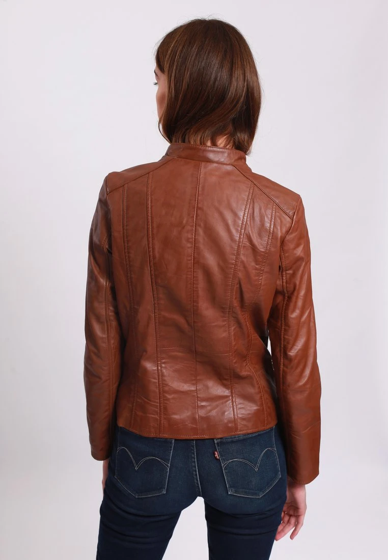 Lee Cooper Leren Jas - Cognac 5 Lee Cooper Leren Jas - Cognac - Afbeelding 3