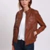 Lee Cooper Leather Jacket With Round Collar - 2 Zipped Side Pockets - - Leren Jas - Cognac 2 Lee Cooper Leather Jacket With Round Collar - 2 Zipped Side Pockets - - Leren Jas - Cognac -Lee Cooper bf9c028575714cdea6d98a41dd0f0ecd