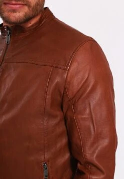 Lee Cooper Leren Jas - Cognac -Lee Cooper db984be20ed147ebacd5207bb997afd3