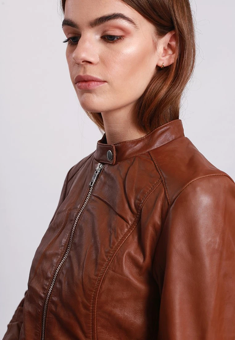 Lee Cooper Leren Jas - Cognac 6 Lee Cooper Leren Jas - Cognac - Afbeelding 4